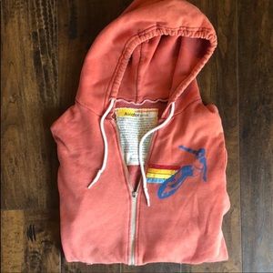 Aviator Nation Coral Zip Up Surfer Hoodie